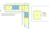 CAD Zeichnung der Küchenarbeitsplatten aus Dekton