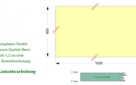 CAD Zeichnung der Neolith Arbeitsplatte in Gießen