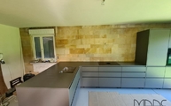 Montage der Cemento Spa Silestone Arbeitsplatten in Hennef