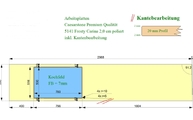 CAD Zeichnung der Caesarstone Arbeitsplatte in Köln