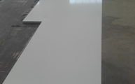 Produktion - Silestoneplatten Blanco Zeus Extreme mit Ausklinkung